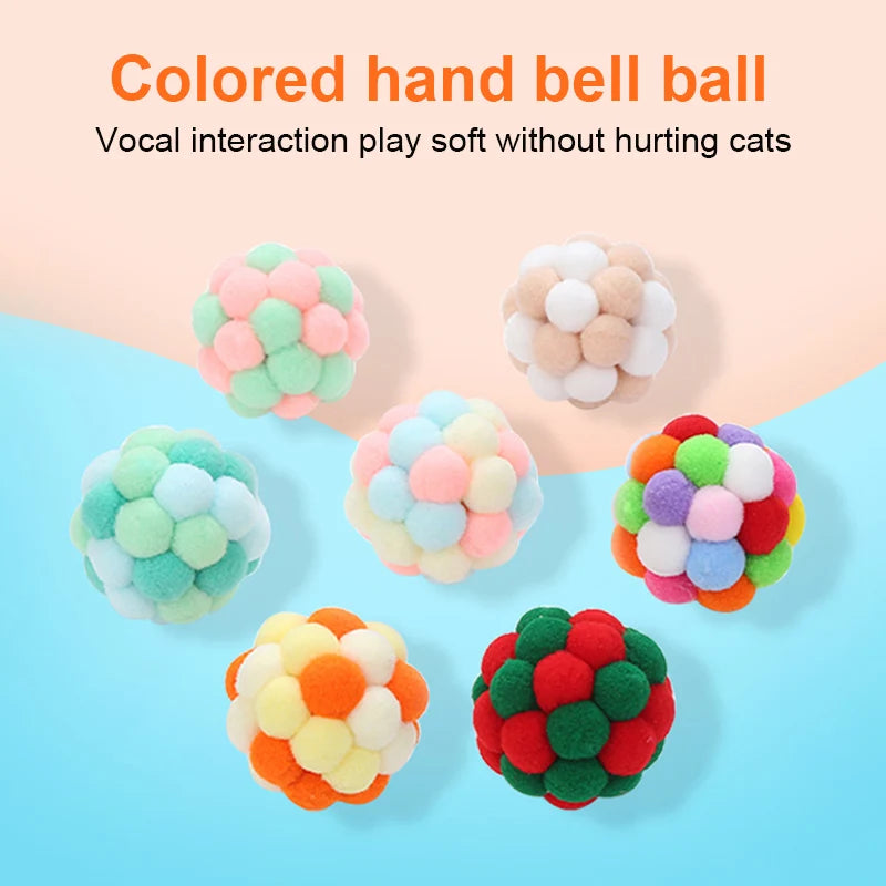 Bola com Sino para Gatos - Brinquedo Interativo de Pelúcia, Bola Saltitante, Treinamento e Diversão com Anel de Sino