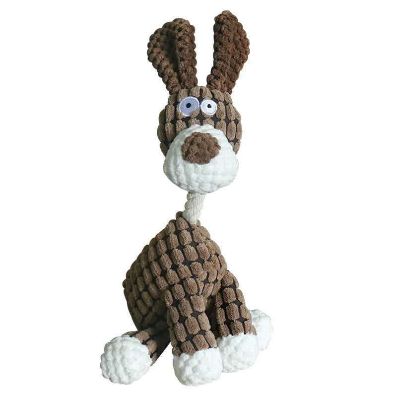 Brinquedo Divertido de Pelúcia em Forma de Burro para Cães - Mordedor de Cotelê com Apito, Osso de Pelúcia Squeaky, Acessório para Treinamento de Pets