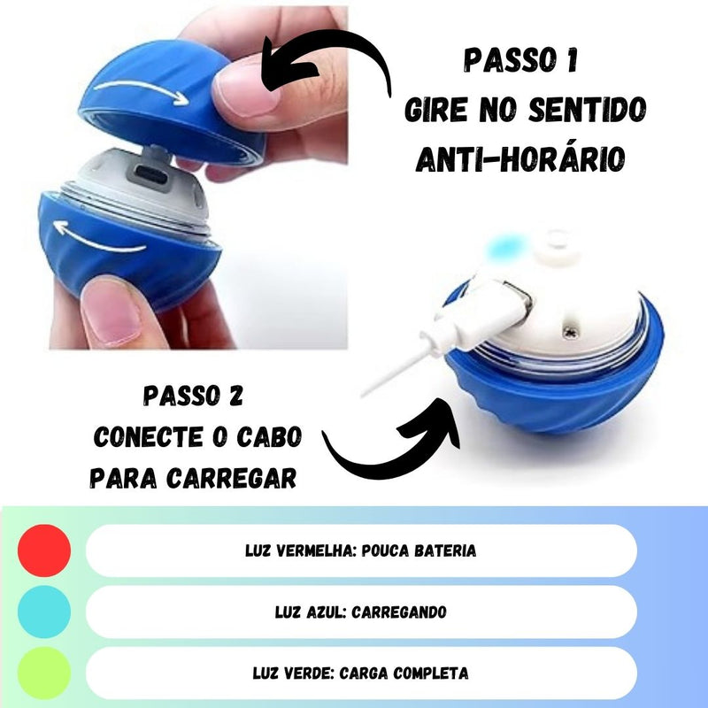 Bola Eletrônica Interativa Pet - Brinquedo Eletrônico Interativo, Bola Móvel com Carregamento USB, Movimento Automático e Saltitante para Filhotes