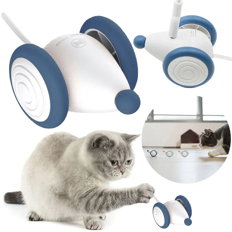 Brinquedo Ratinho Elétrico para Cães e Gatos - Carregamento USB, Sensor Inteligente, Brinquedo Sem Fio para Diversão de Gatos e Cães em Ambientes Internos