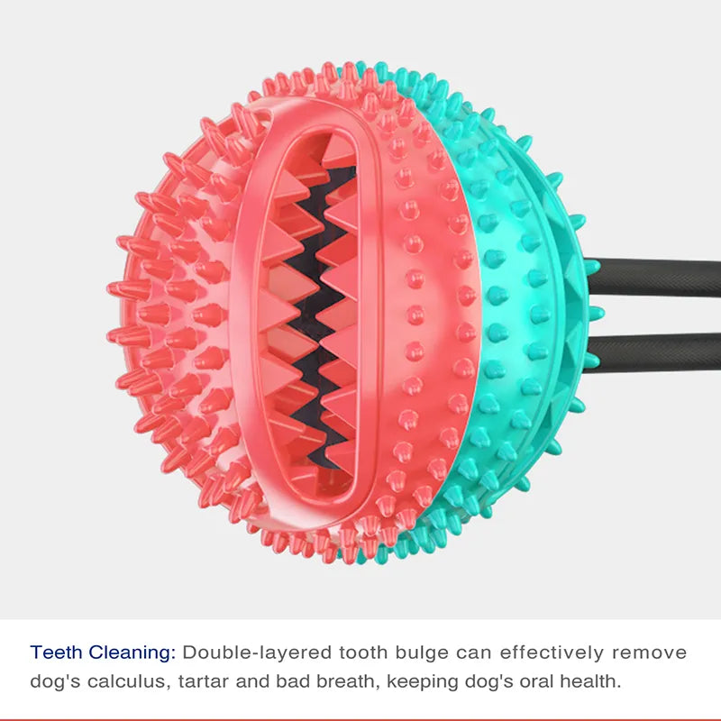 Brinquedo de Bola Grande para Cães com Ventosa e Corda - Alimentador Lento Interativo, Mordedor Limpa Dentes para Golden Retriever e Cães de Grande Porte