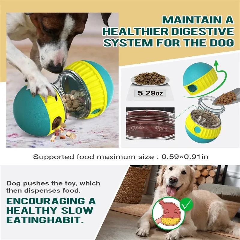 Copo de Alimentação Inteligente para Cães - Tumbler Interativo com Copo de Alimento Vazado, Formato Curioso, Alimentação Lenta e Estimulante