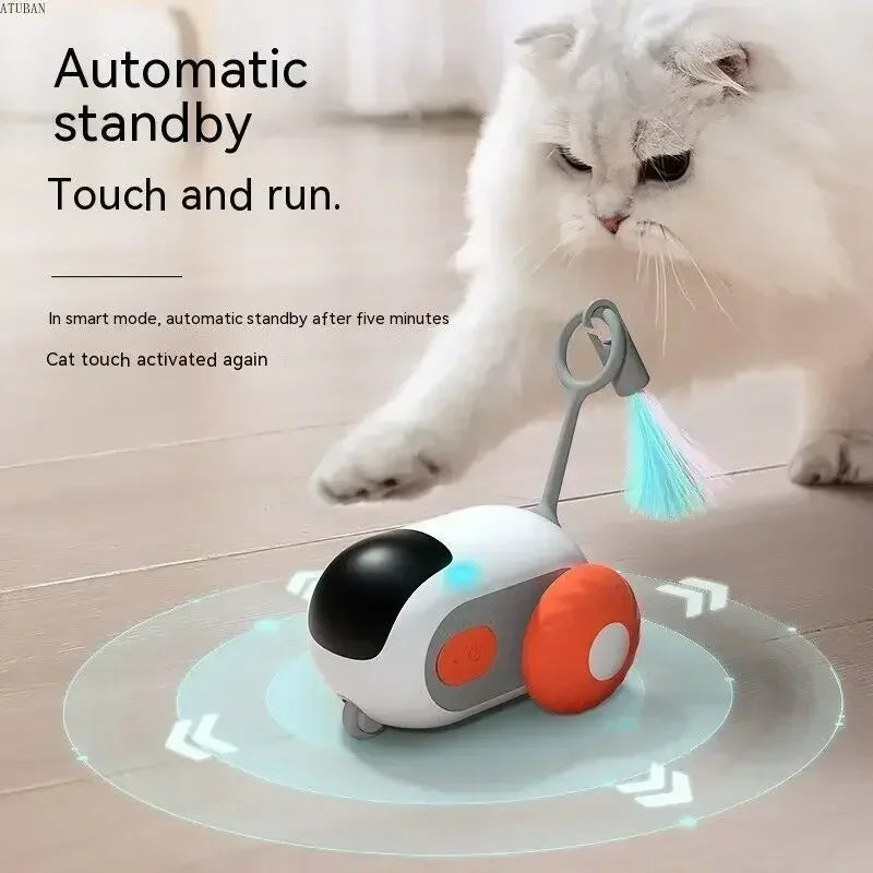 Carro Inteligente para Cães e Gatos - Brinquedo Interativo com Controle Remoto, Movimento Automático, Diversão Interna para Cães, Gatos e Filhotes